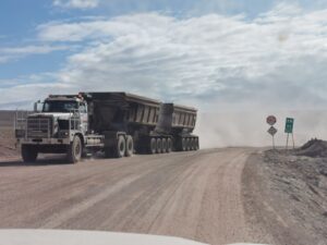 Haul truck on road at Baffinland iron mines